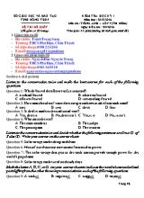 Đề đề xuất kiểm tra học kỳ I môn Tiếng Anh Lớp 7 (Thí điểm) - Năm học 2015-2016 - Phòng GD & ĐT Châu Thành (Có đáp án)